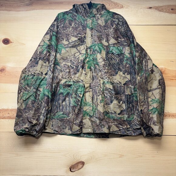 Vintage Realtree Rain Jacket Mens XXL Brown Camo Camouflage Waterproof - Picture 1 of 10